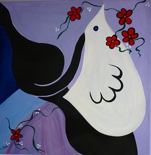 Acrylic: Lady with Dove