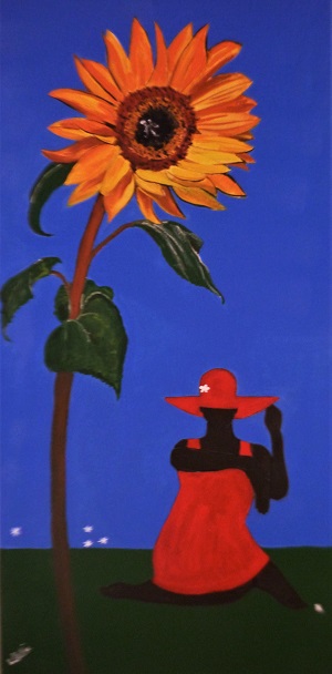 Acrylic: Sunflower Lady